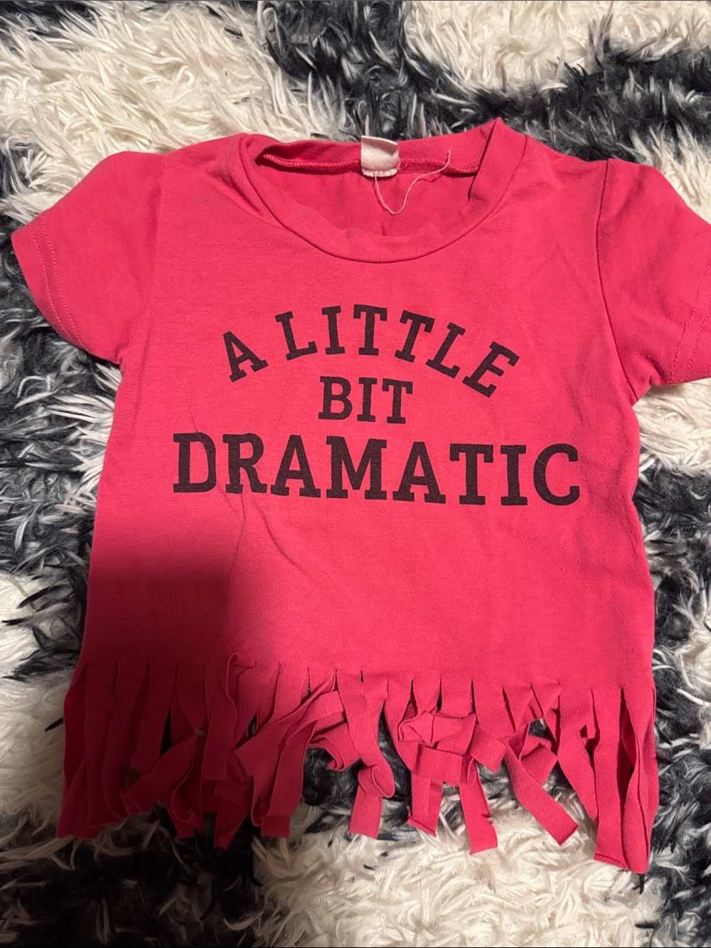 Girls' Pink Fringe Tee - A Little Bit Dramatic